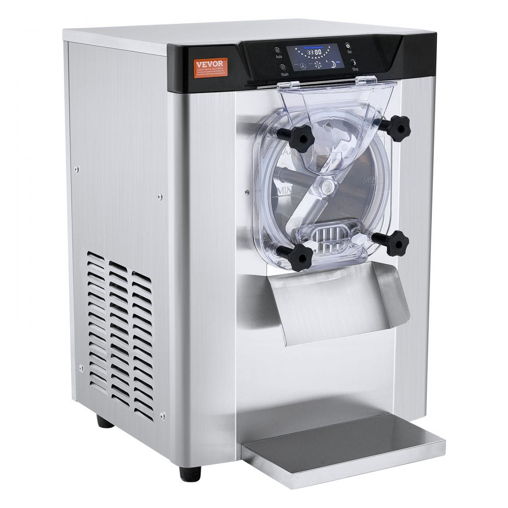 VEVOR Commercial Ice Cream Machine, 12 L/H Yield, 1713W Single Flavor Countertop Hard Serve Ice Cream Maker,  4.5L Stainless Steel Cylinder, LED Panel Auto Clean Pre-cooling, for Restaurant Snack Bars