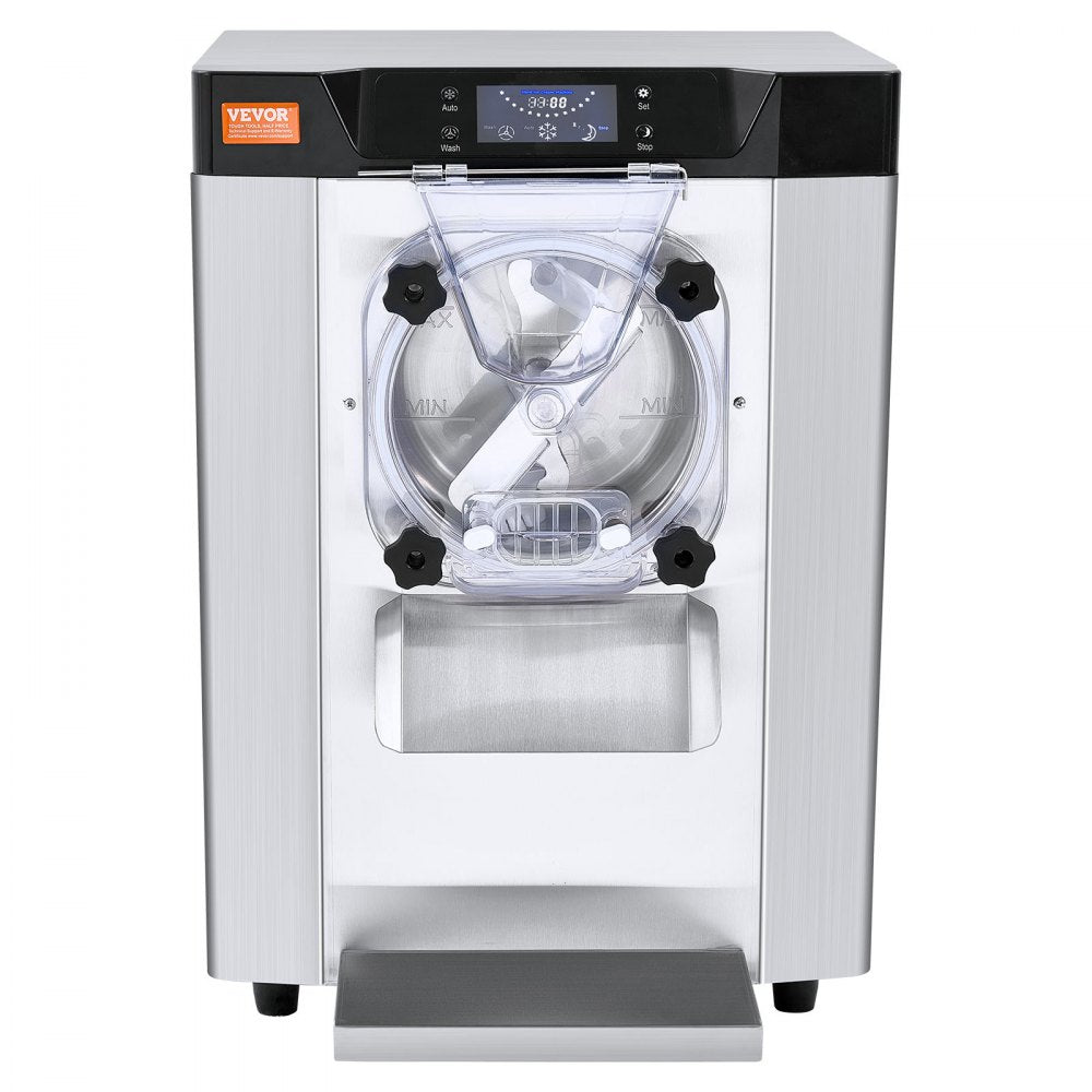 VEVOR Commercial Ice Cream Machine, 12 L/H Yield, 1713W Single Flavor Countertop Hard Serve Ice Cream Maker,  4.5L Stainless Steel Cylinder, LED Panel Auto Clean Pre-cooling, for Restaurant Snack Bars