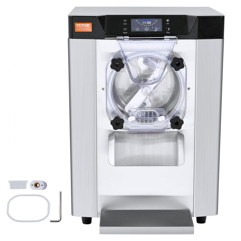VEVOR Commercial Ice Cream Machine, 12 L/H Yield, 1713W Single Flavor Countertop Hard Serve Ice Cream Maker,  4.5L Stainless Steel Cylinder, LED Panel Auto Clean Pre-cooling, for Restaurant Snack Bars