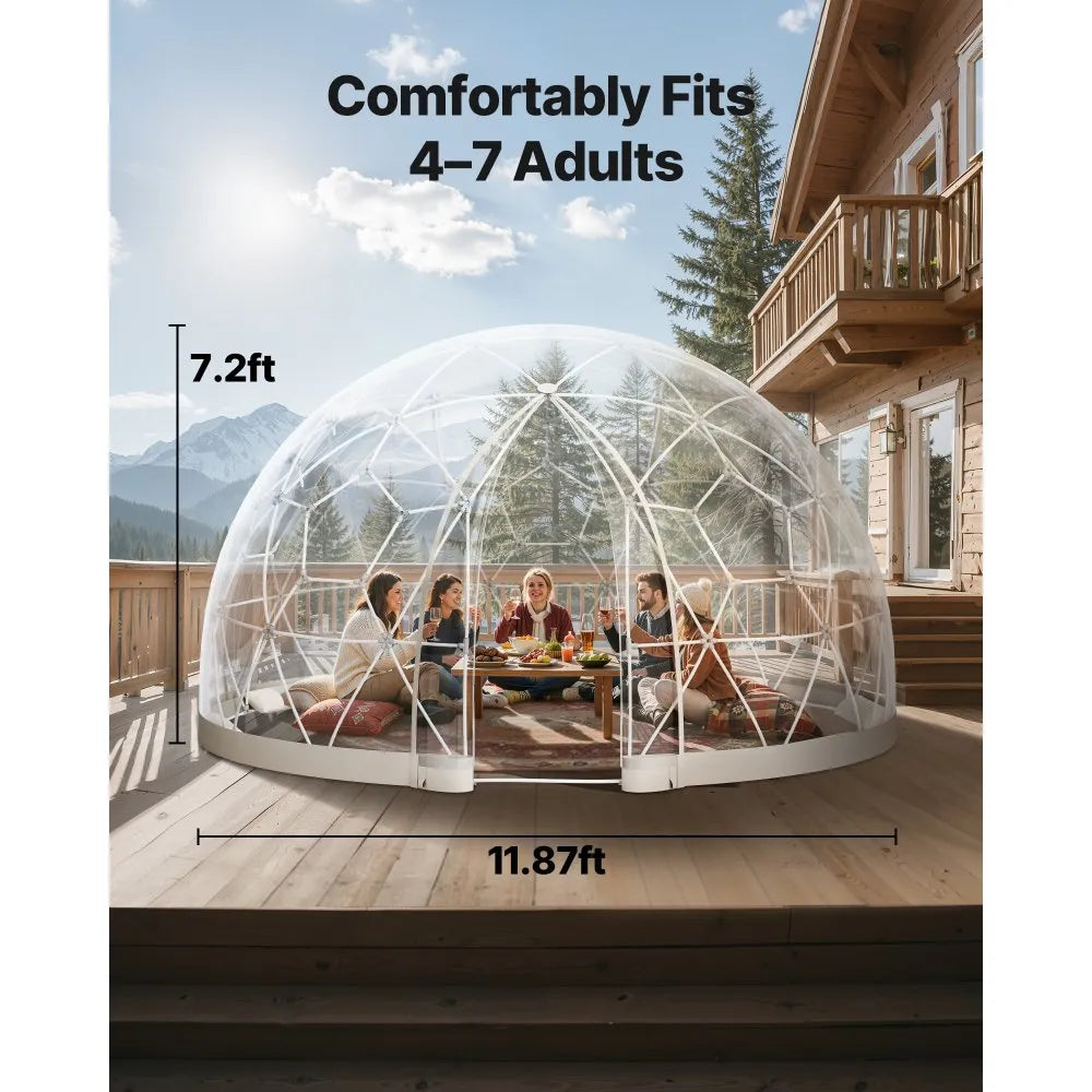 VEVOR Garden Dome Tent – Outdoor Clear Bubble Tent, Weatherproof Geodesic Dome with Window