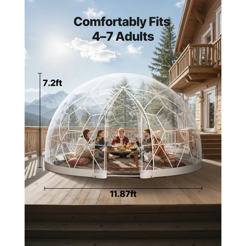 VEVOR Garden Dome Tent – Outdoor Clear Bubble Tent, Weatherproof Geodesic Dome with Window