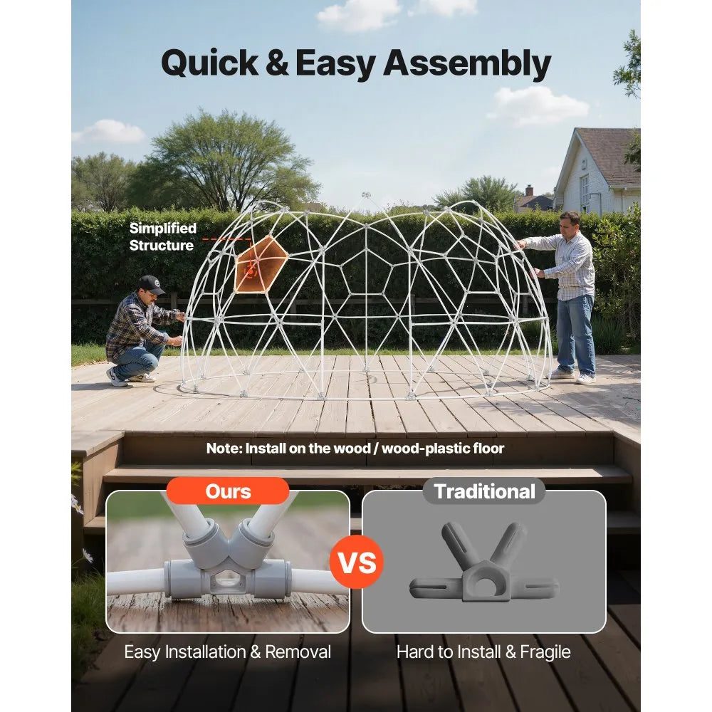 VEVOR Garden Dome Tent – Outdoor Clear Bubble Tent, Weatherproof Geodesic Dome with Window