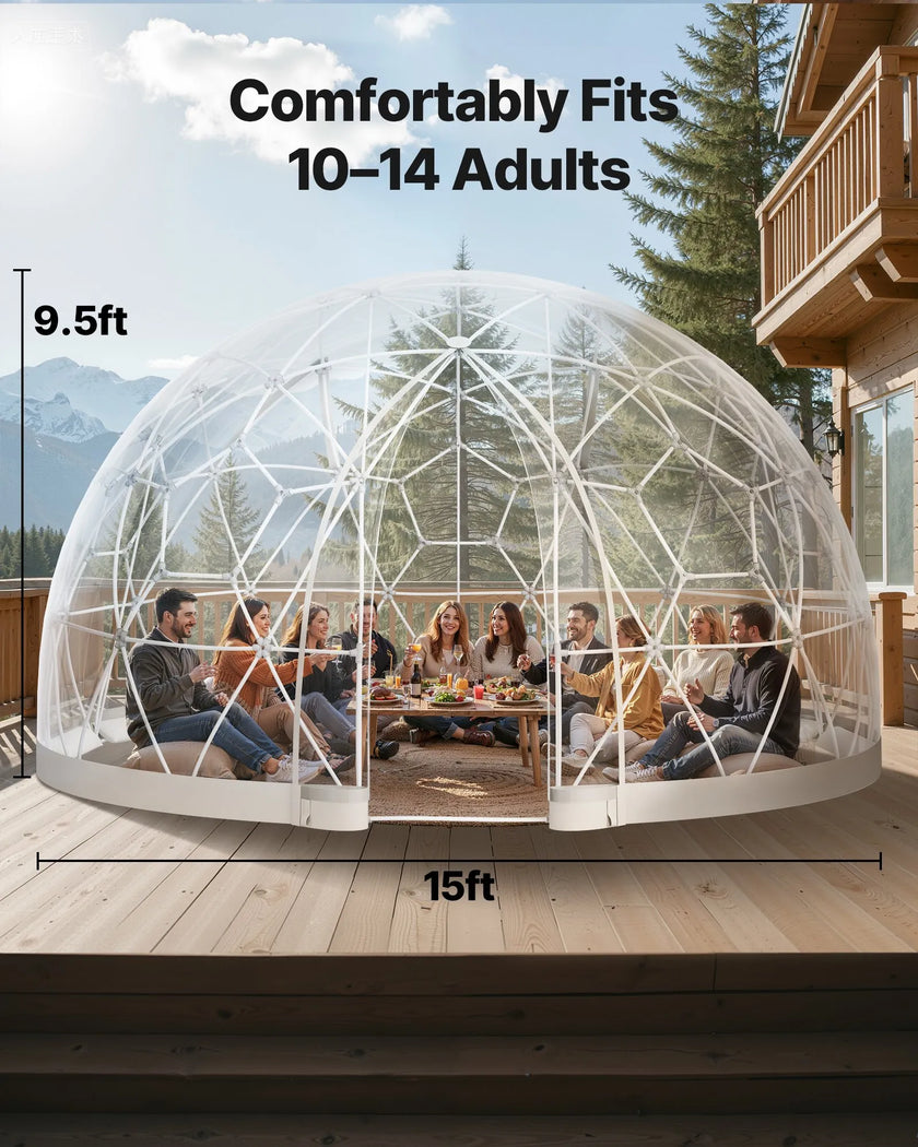 VEVOR Garden Dome Tent – Outdoor Clear Bubble Tent, Weatherproof Geodesic Dome with Window