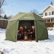 VEVOR Pop up Gazebo Screen Tent, 13 x 13 ft, 13-Sided Spherical Camping Canopy Tent with Removable Top & Carry Bag, Quick-Set & Bite-Proof, Screen House Sun Shelter for 10-12 Persons, Green