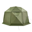 VEVOR Pop up Gazebo Screen Tent, 13 x 13 ft, 13-Sided Spherical Camping Canopy Tent with Removable Top & Carry Bag, Quick-Set & Bite-Proof, Screen House Sun Shelter for 10-12 Persons, Green