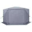 VEVOR Pop up Gazebo Screen Tent, 12 x 12 ft Large 6-Sided Camping Canopy Tent with Removable Top & Carry Bag, Quick-Set & Bite-Proof, Screen House Sun Shelter for 8-10 Persons Backyard Patio, Grey