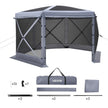 VEVOR Pop up Gazebo Screen Tent, 12 x 12 ft Large 6-Sided Camping Canopy Tent with Removable Top & Carry Bag, Quick-Set & Bite-Proof, Screen House Sun Shelter for 8-10 Persons Backyard Patio, Grey