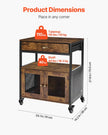 VEVOR Coffee Bar Cabinet 4-Tier Movable Coffee Bar Table with Wheels & Mesh Door