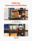 VEVOR Coffee Bar Cabinet 4-Tier Movable Coffee Bar Table with Wheels & Mesh Door
