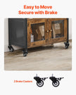 VEVOR Coffee Bar Cabinet 4-Tier Movable Coffee Bar Table with Wheels & Mesh Door