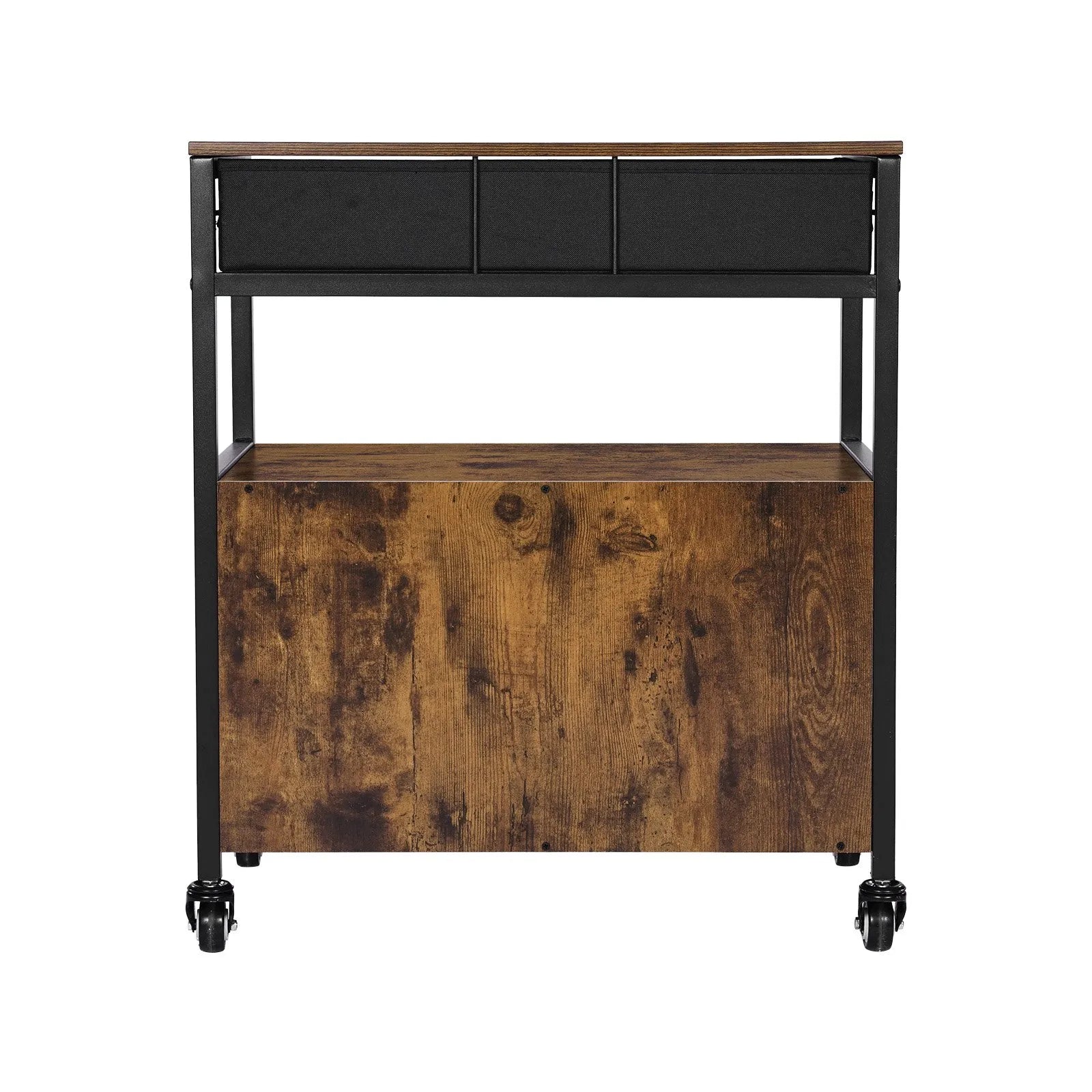 VEVOR Coffee Bar Cabinet 4-Tier Movable Coffee Bar Table with Wheels & Mesh Door