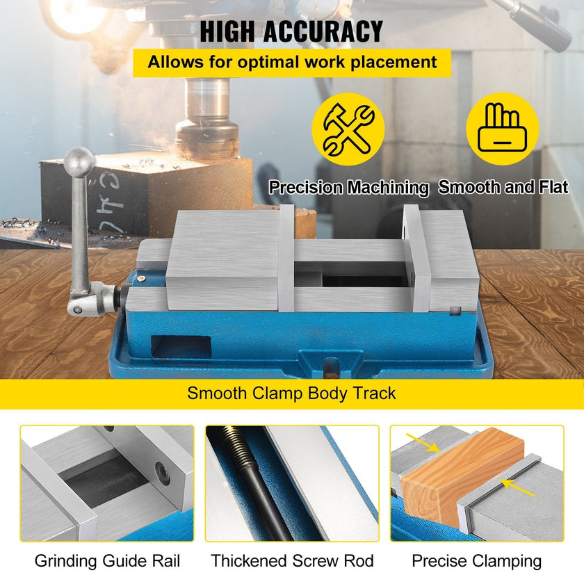 VEVOR Bench Clamp 4 Inch ACCU Lock Down Vise Precision Milling Vise, 4 Inch Jaw Width Drill Press Vise Milling Drilling Machine, Bench Clamp Clamping Vice