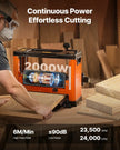 VEVOR Thickness Planer, Three-Blade, 13-Inch Width Worktable Power Benchtop Planer, 2000W 23500 RPM Powerful Motor, Dual Rollers, Over Protection, Single Speed Woodworking, for Hard Soft Wood Material