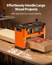 VEVOR Thickness Planer, Three-Blade, 13-Inch Width Worktable Power Benchtop Planer, 2000W 23500 RPM Powerful Motor, Dual Rollers, Over Protection, Single Speed Woodworking, for Hard Soft Wood Material