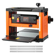 VEVOR Thickness Planer, Three-Blade, 13-Inch Width Worktable Power Benchtop Planer, 2000W 23500 RPM Powerful Motor, Dual Rollers, Over Protection, Single Speed Woodworking, for Hard Soft Wood Material