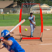 VEVOR I Screen Baseball for Batting Cage, 7x4 ft Baseball & Softball Safety Screen, Body Protector Portable Batting Screen with Carry Bag & Ground Stakes, Baseball Pitching Net for Pitchers Protection