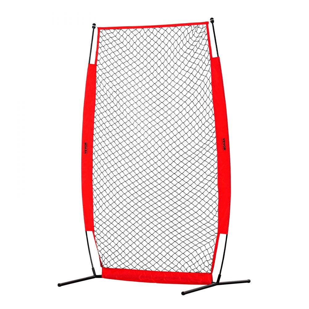 VEVOR I Screen Baseball for Batting Cage, 7x4 ft Baseball & Softball Safety Screen, Body Protector Portable Batting Screen with Carry Bag & Ground Stakes, Baseball Pitching Net for Pitchers Protection