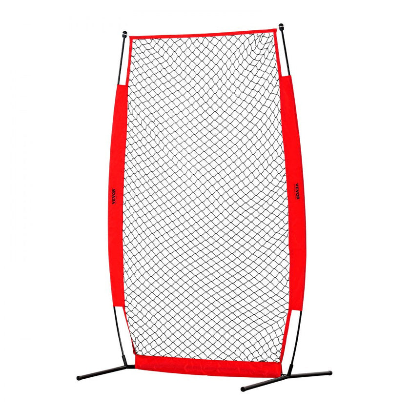 VEVOR I Screen Baseball for Batting Cage, 7x4 ft Baseball & Softball Safety Screen, Body Protector Portable Batting Screen with Carry Bag & Ground Stakes, Baseball Pitching Net for Pitchers Protection