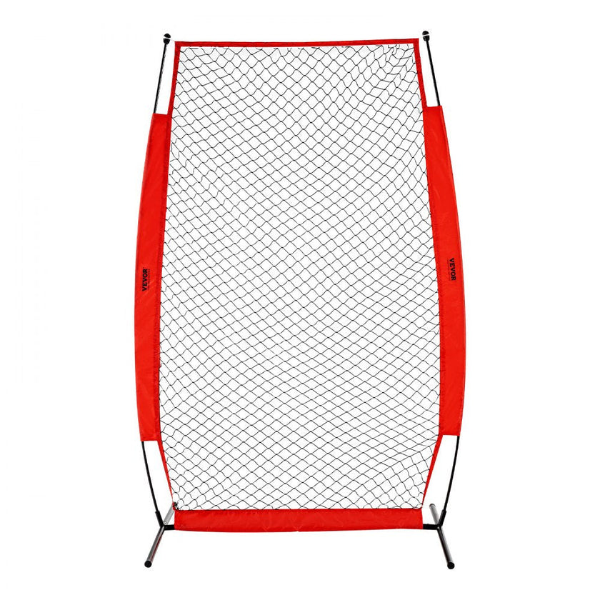 VEVOR I Screen Baseball for Batting Cage, 7x4 ft Baseball & Softball Safety Screen, Body Protector Portable Batting Screen with Carry Bag & Ground Stakes, Baseball Pitching Net for Pitchers Protection