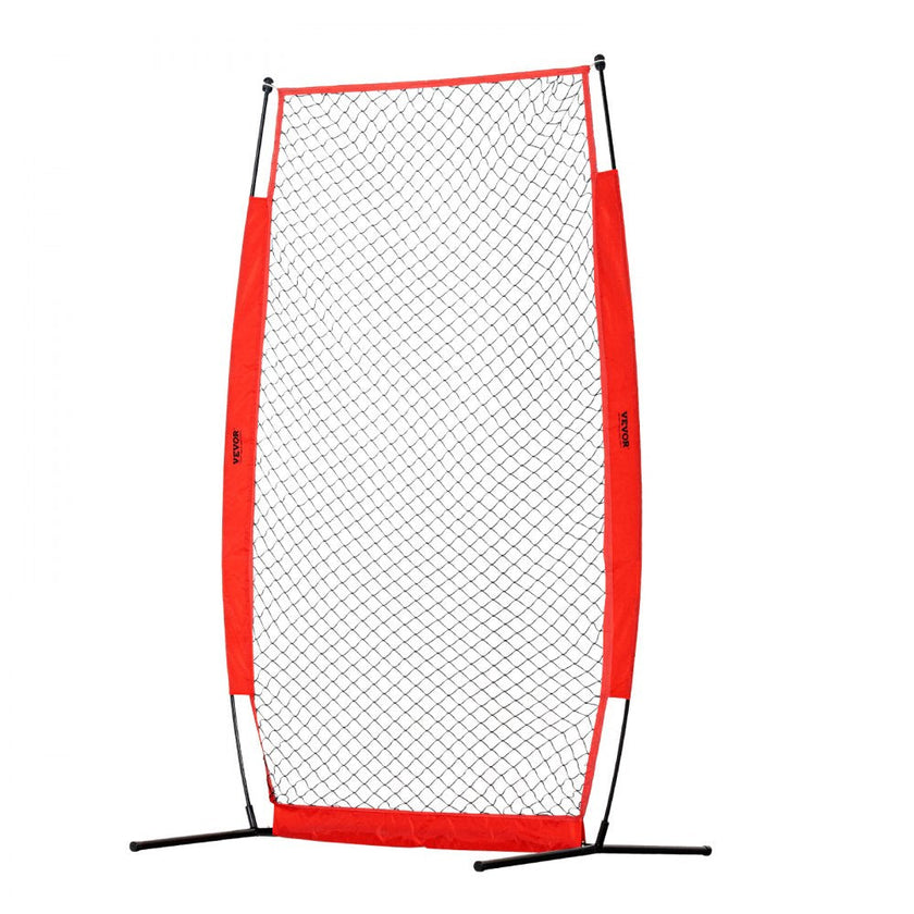 VEVOR I Screen Baseball for Batting Cage, 7x4 ft Baseball & Softball Safety Screen, Body Protector Portable Batting Screen with Carry Bag & Ground Stakes, Baseball Pitching Net for Pitchers Protection