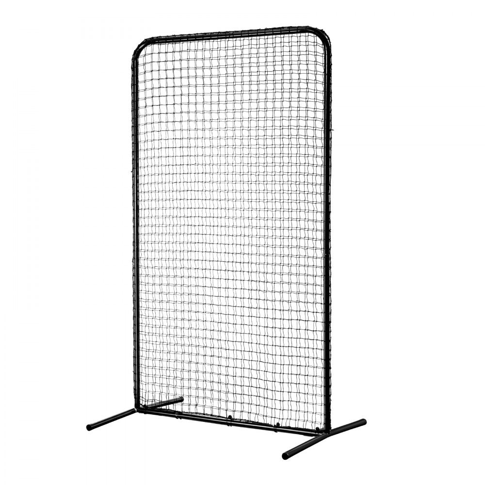 VEVOR I Screen Baseball for Batting Cage, 7x4 ft Baseball Softball Safety Screen, Body Protector Portable Batting Screen with Carry Bag & Ground Stakes, Heavy Duty Pitching Net for Pitchers Protection