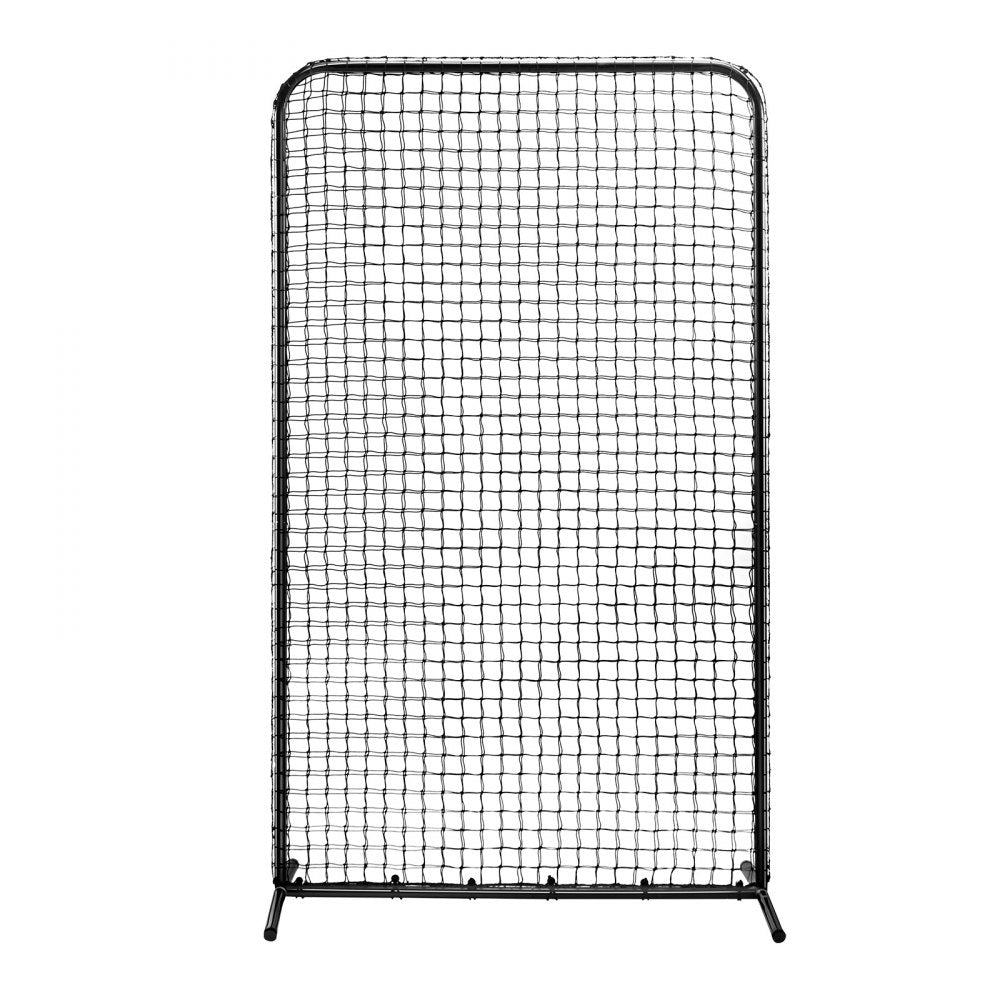 VEVOR I Screen Baseball for Batting Cage, 7x4 ft Baseball Softball Safety Screen, Body Protector Portable Batting Screen with Carry Bag & Ground Stakes, Heavy Duty Pitching Net for Pitchers Protection