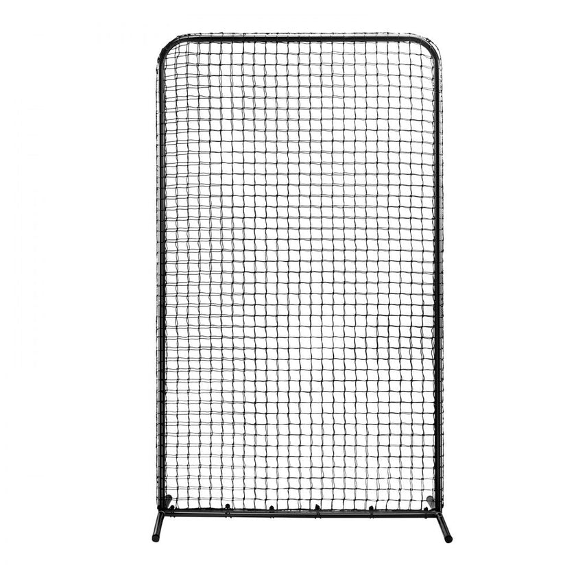 VEVOR I Screen Baseball for Batting Cage, 7x4 ft Baseball Softball Safety Screen, Body Protector Portable Batting Screen with Carry Bag & Ground Stakes, Heavy Duty Pitching Net for Pitchers Protection