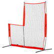 VEVOR L Screen Baseball for Batting Cage, 7x7 ft Baseball & Softball Safety Screen, Body Protector Portable Batting Screen with Carry Bag & Ground Stakes, Baseball Pitching Net for Pitchers Protection