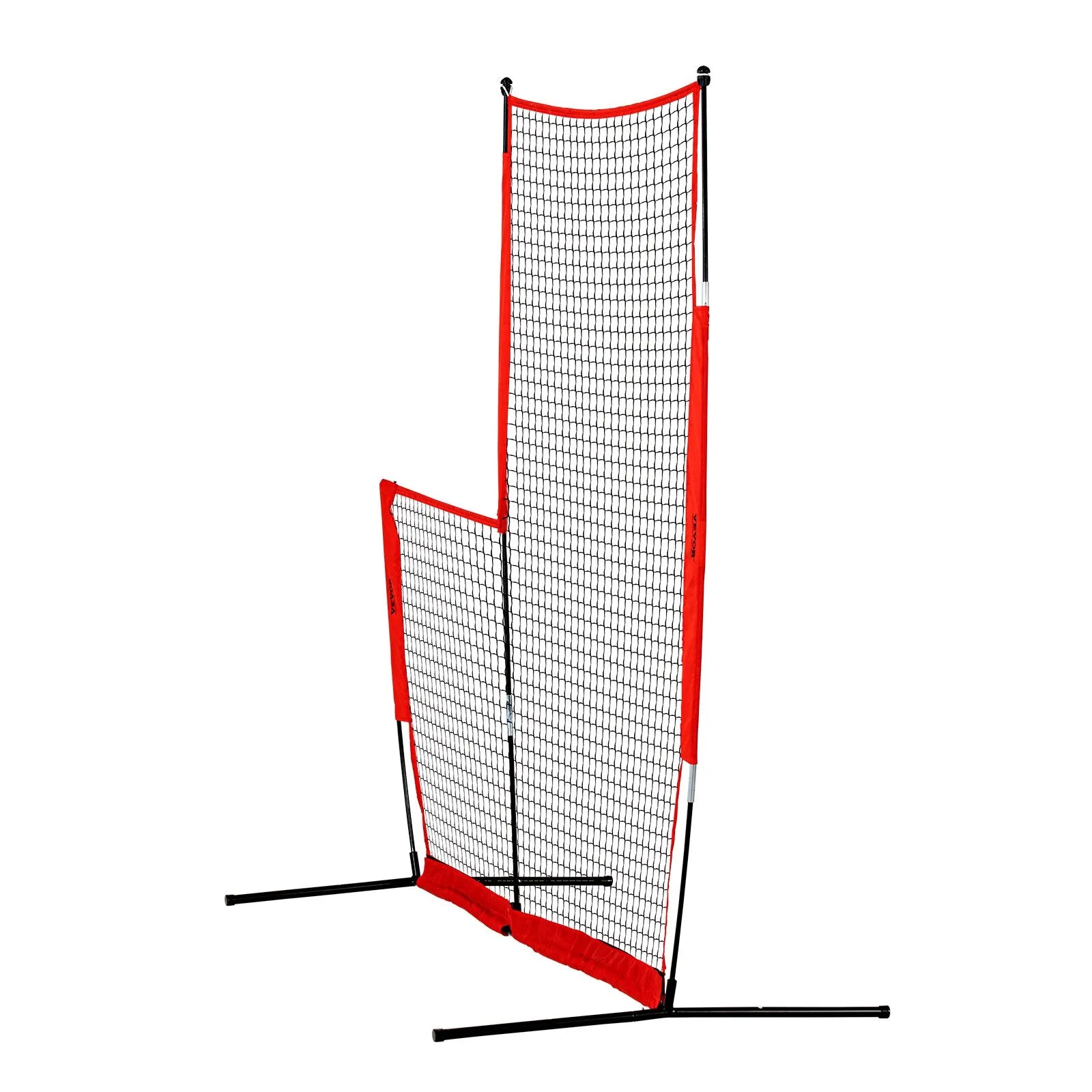 VEVOR L Screen Baseball for Batting Cage, 7x7 ft Baseball & Softball Safety Screen, Body Protector Portable Batting Screen with Carry Bag & Ground Stakes, Baseball Pitching Net for Pitchers Protection
