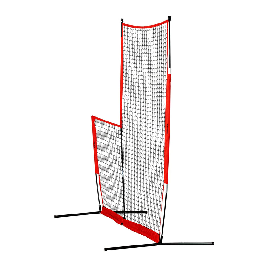 VEVOR L Screen Baseball for Batting Cage, 7x7 ft Baseball & Softball Safety Screen, Body Protector Portable Batting Screen with Carry Bag & Ground Stakes, Baseball Pitching Net for Pitchers Protection