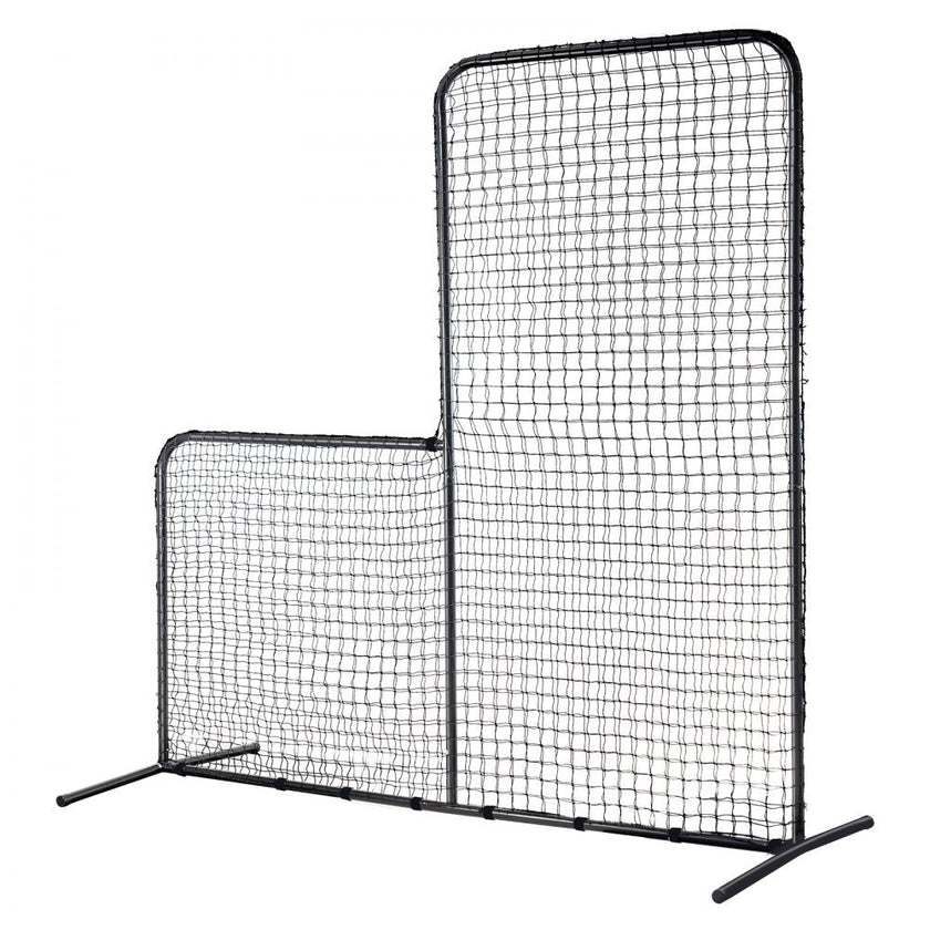 VEVOR L Screen Baseball for Batting Cage, 7x7 ft Baseball Softball Safety Screen, Body Protector Portable Batting Screen with Carry Bag & Ground Stakes, Heavy Duty Pitching Net for Pitchers Protection