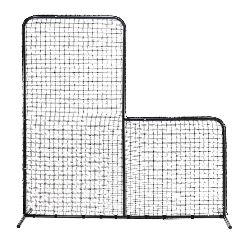 VEVOR L Screen Baseball for Batting Cage, 7x7 ft Baseball Softball Safety Screen, Body Protector Portable Batting Screen with Carry Bag & Ground Stakes, Heavy Duty Pitching Net for Pitchers Protection