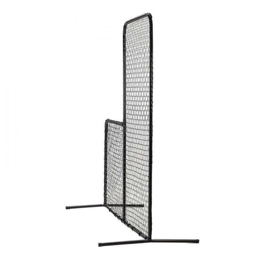 VEVOR L Screen Baseball for Batting Cage, 7x7 ft Baseball Softball Safety Screen, Body Protector Portable Batting Screen with Carry Bag & Ground Stakes, Heavy Duty Pitching Net for Pitchers Protection
