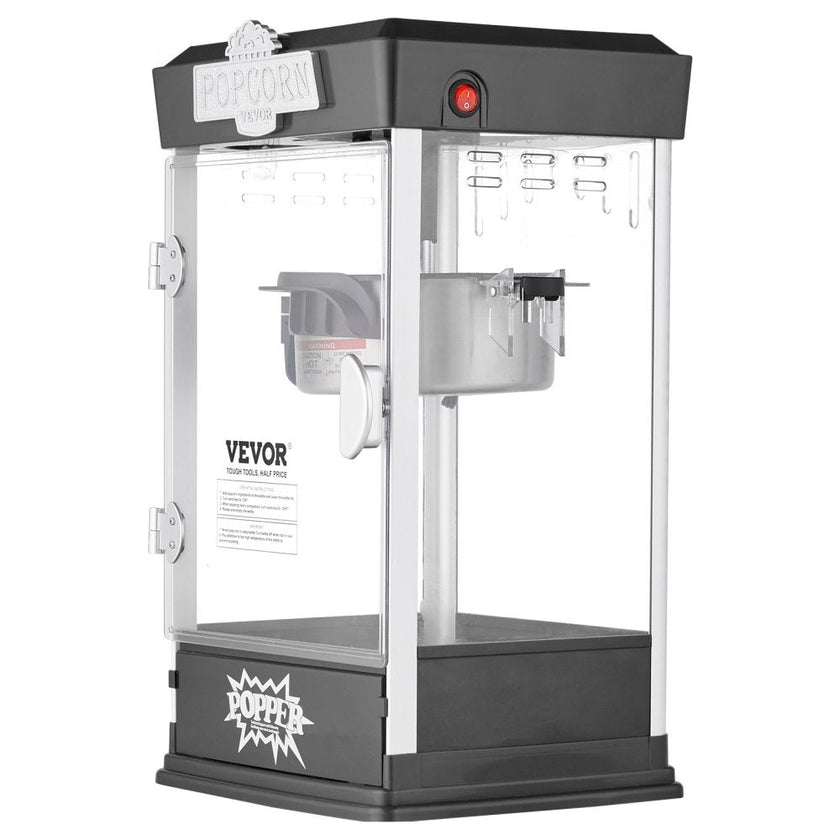 VEVOR Popcorn Popper Machine Tabletop Popcorn Maker 480W 4 Oz Black