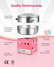 VEVOR Commercial Cotton Candy Machine Sugar Floss Maker 1000W for Party Pink