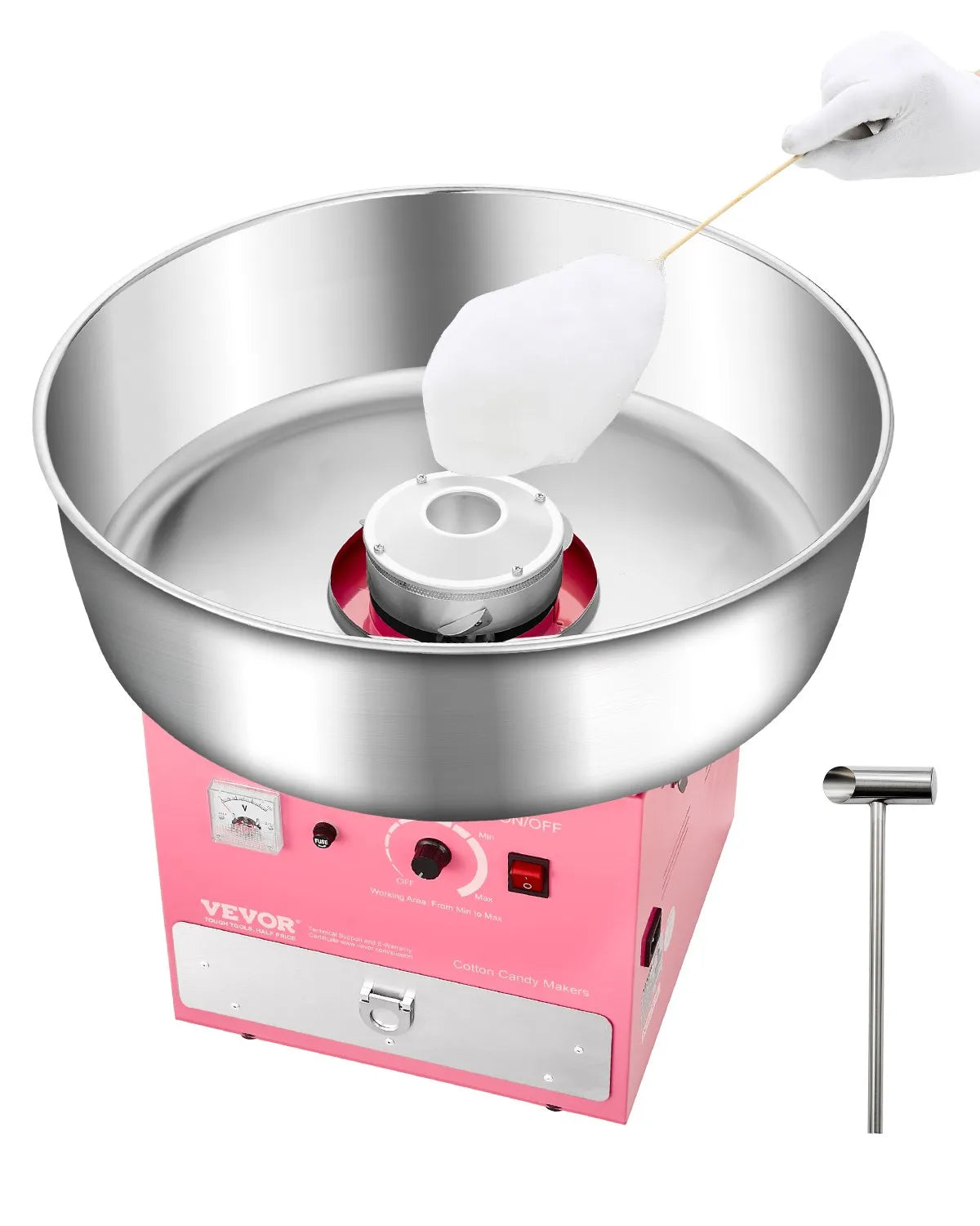 VEVOR Commercial Cotton Candy Machine Sugar Floss Maker 1000W for Party Pink