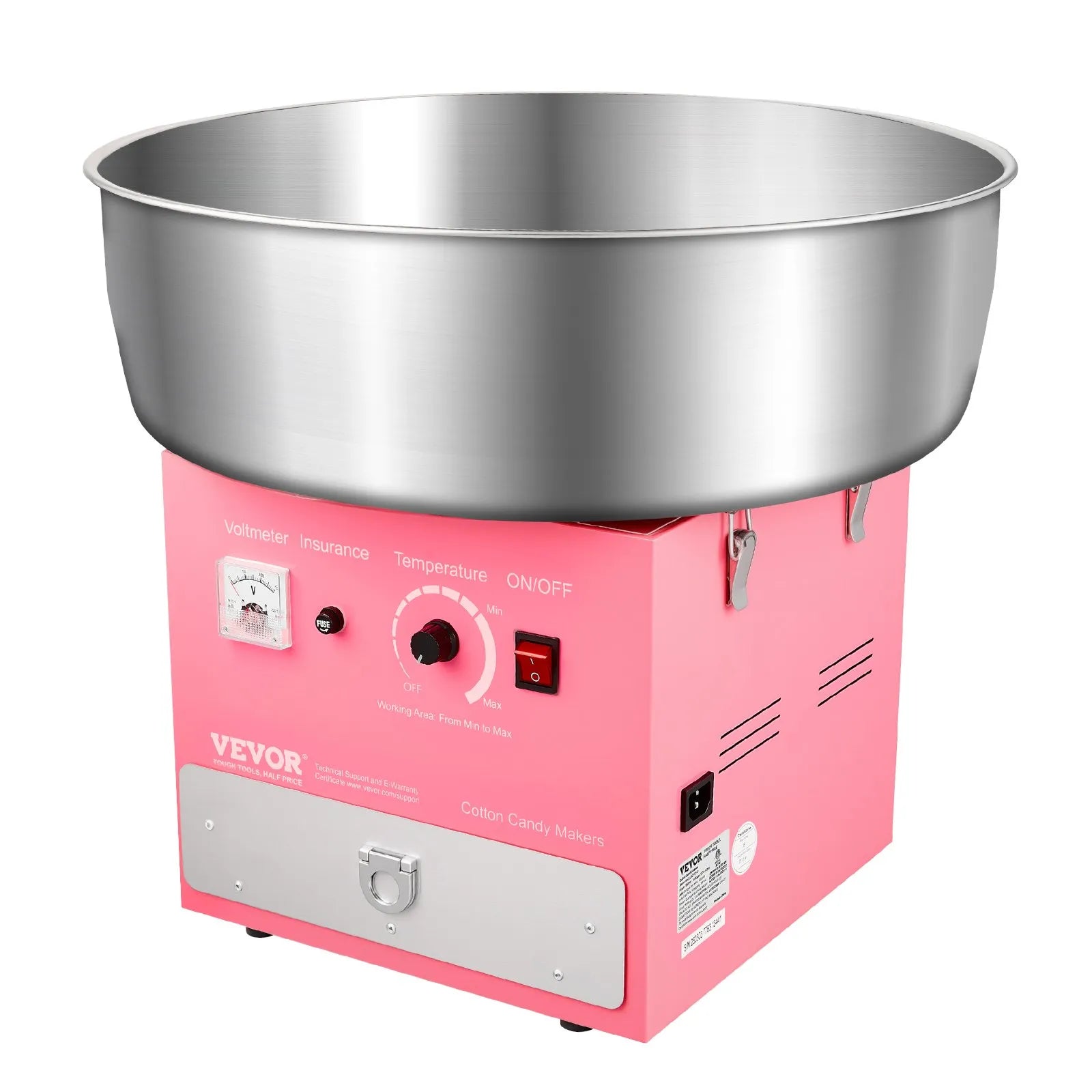 VEVOR Commercial Cotton Candy Machine Sugar Floss Maker 1000W for Party Pink