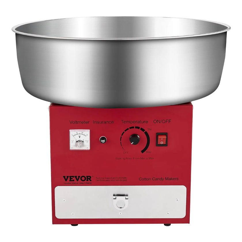 VEVOR Commercial Cotton Candy Machine Sugar Floss Maker 1000W for Party Red