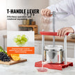 VEVOR Fruit Wine Press, 0.53 Gallon/2L, 2 Stainless Steel Barrels, Manual Juice Maker, Cider Apple Grape Tincture Vegetables Honey Olive Oil Making Press with T-Handle for Outdoor, Kitchen, and Home