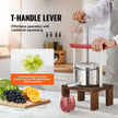 VEVOR Fruit Wine Press, 0.53 Gallon/2L, 2 Stainless Steel Barrels, Manual Juice Maker, Cider Apple Grape Tincture Vegetables Honey Olive Oil Making Press with T-Handle & Stable Base for Kitchen, Home