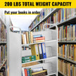 VEVOR 200LBS Book Cart, Library Cart 30x14x45 Inch, Rolling Book Cart Double Sided W-Shaped Sloped Shelves with 4-Inch Lockable Wheels, for Home Shelves Office and School Book Truck in White