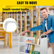 VEVOR 200LBS Book Cart, Library Cart 30x14x45 Inch, Rolling Book Cart Double Sided W-Shaped Sloped Shelves with 4-Inch Lockable Wheels, for Home Shelves Office and School Book Truck in White