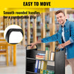 VEVOR 200LBS Book Cart, Library Cart 30x14x45 Inch, Rolling Book Cart Double Sided W-Shaped Sloped Shelves with 4 Inch Lockable Wheels, for Home Shelves Office and School Book Truck in Black