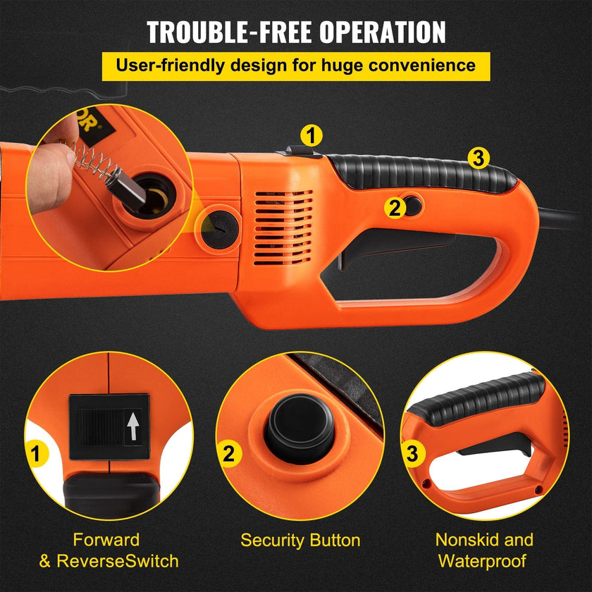 VEVOR Electric Pipe Threader, 2300W Pipe Threading Machine, Heavy-Duty Hand-Held Power Drive Kit, 110V Pipe Threader Machine Copper Motor, Portable Pipe Threader w/ 4 Dies 1/2