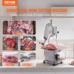 VEVOR Commercial Electric Meat Bandsaw, 1500W Stainless Steel Countertop Bone Sawing Machine, Workbeach 19.3
