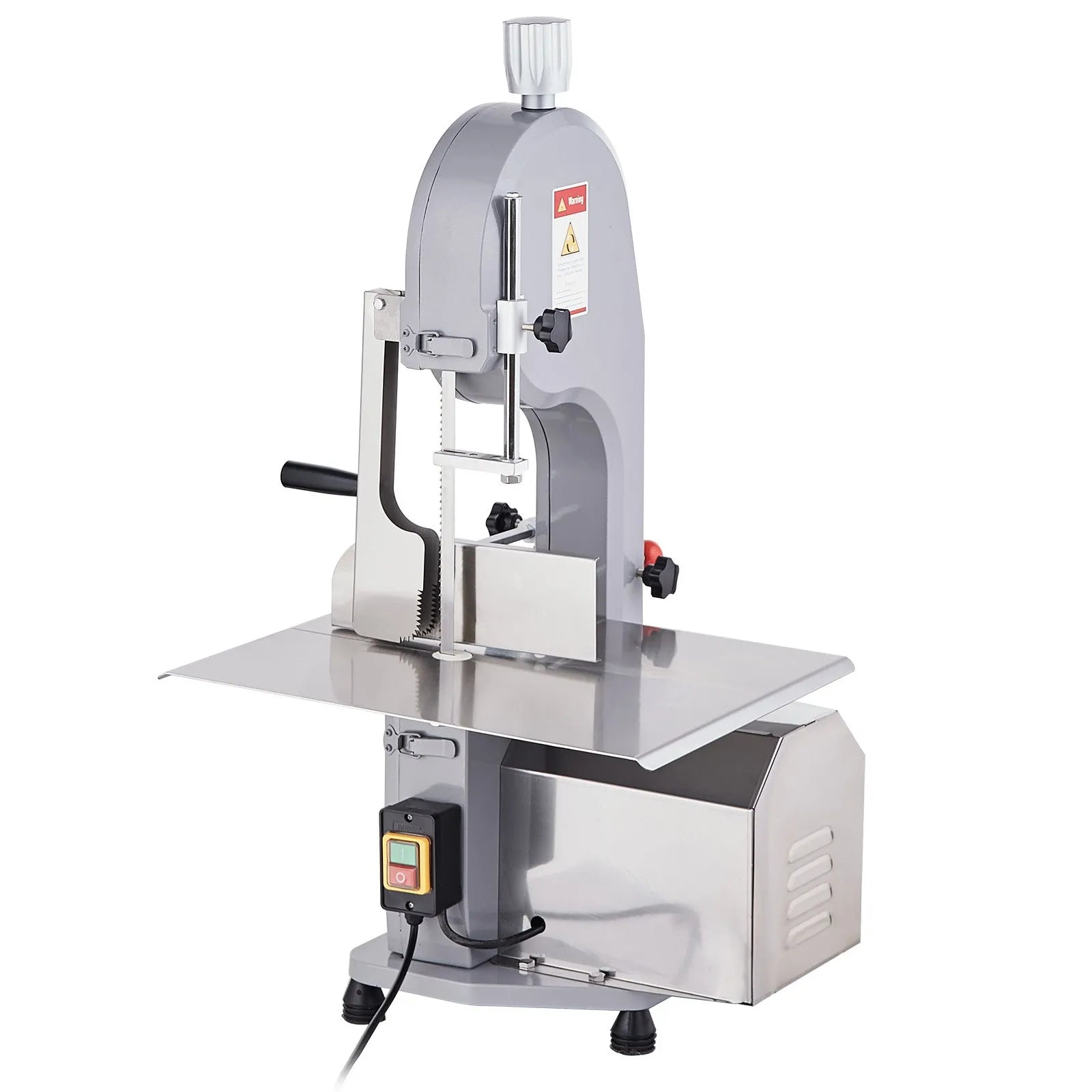 VEVOR Commercial Electric Meat Bandsaw, 1500W Stainless Steel Countertop Bone Sawing Machine, Workbeach 19.3