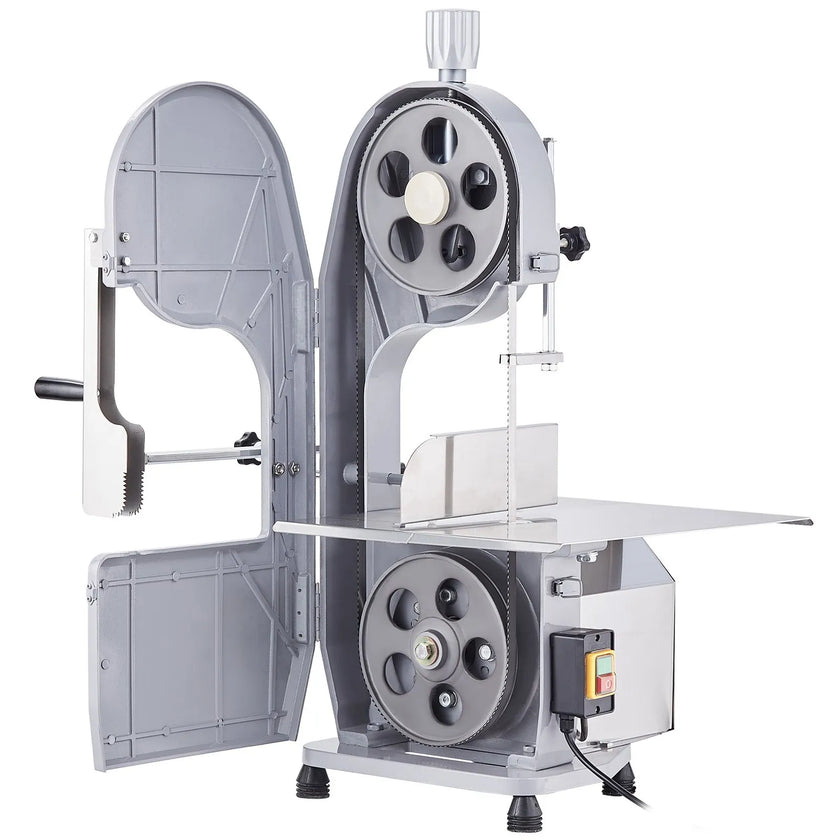 VEVOR Commercial Electric Meat Bandsaw, 1500W Stainless Steel Countertop Bone Sawing Machine, Workbeach 19.3