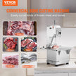 VEVOR Commercial Electric Meat Bandsaw, 2200W Stainless Steel Countertop Bone Sawing Machine, Workbeach 18.5