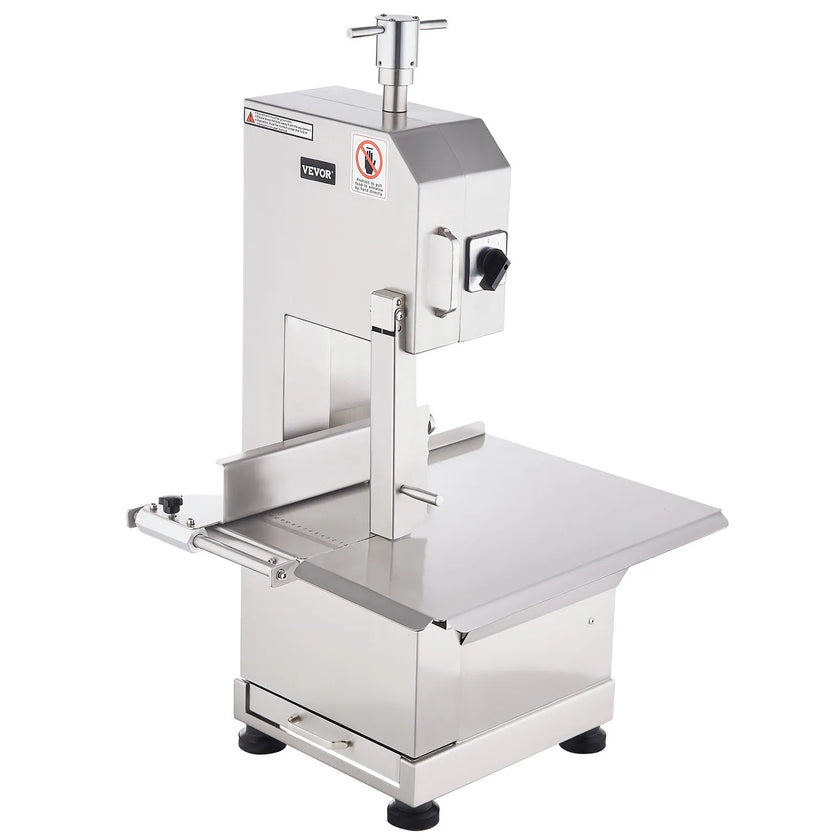 VEVOR Commercial Electric Meat Bandsaw, 2200W Stainless Steel Countertop Bone Sawing Machine, Workbeach 18.5