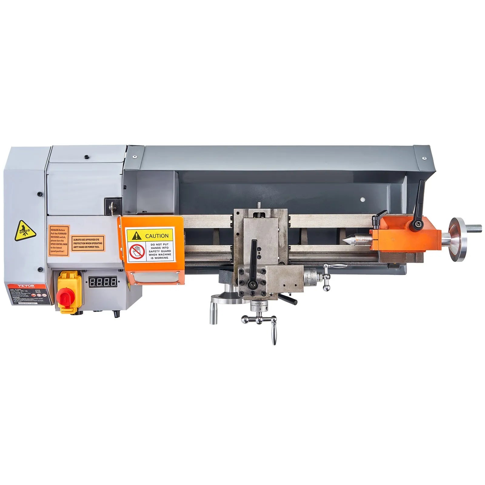 VEVOR Metal Lathe Machine, 7'' x 13.78'', Precision Benchtop Power Metal Lathe, 0-2200 RPM Continuously Variable Speed, 500W Brush Motor Metal Gears, with Tool Box for Processing Precision Parts